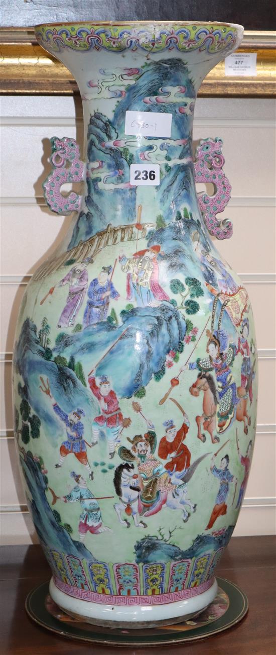 A large 19th century Chinese famille rose vase H.64cm